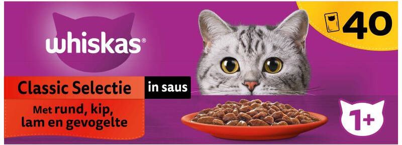 Whiskas Vis Selectie 1+ Kattenvoer Rund Kip 0 04 kg