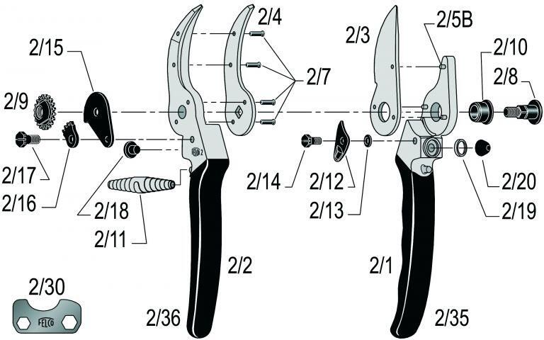 Felco 2 Snoeischaar Rechtshandig Max. knipdiameter 25 mm Lengte 215 mm - Foto 4