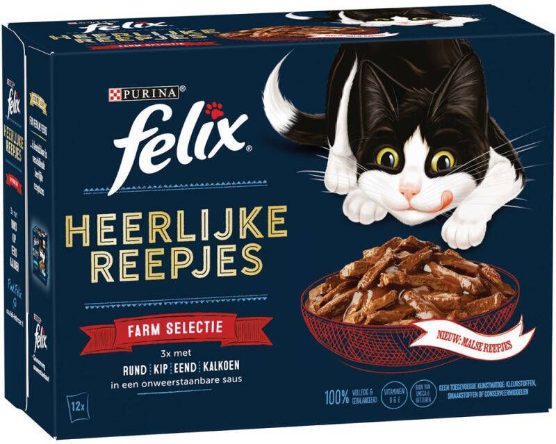 Felix Heerlijke reepjes Kattenvoer Rund Kip 0 012 kg