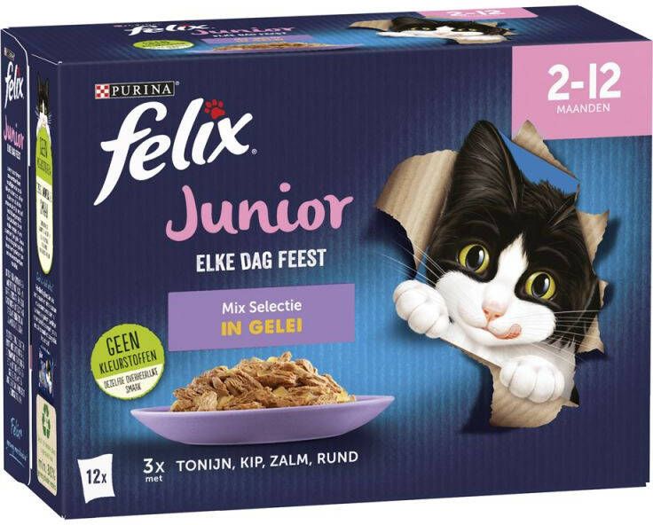 Felix Kitten 12x85gr. Kattenvoer Vlees Vis 0 012 kg