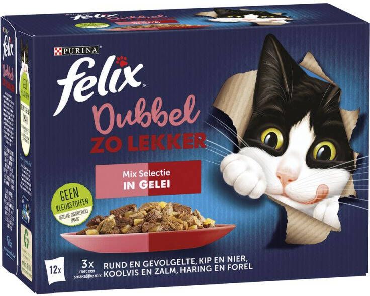 Felix Mixed Selection 12x85gr. Kattenvoer Rund Zalm 0 012 kg