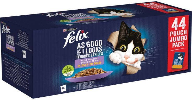 Felix Mixed Selection 44x85gr. Kattenvoer Zalm Rund