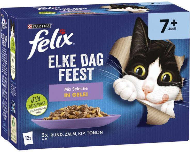 Felix Senior 12x85gr. Kattenvoer Vis Rund 0 012 kg