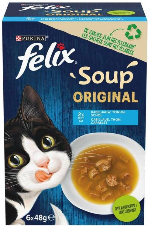 Felix Soup Original Kattenvoer Tonijn Kabeljauw 288 gram