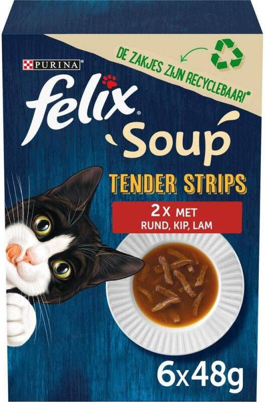 Felix Soup Tender Strips Kattenvoer Kip Rund 288 gram