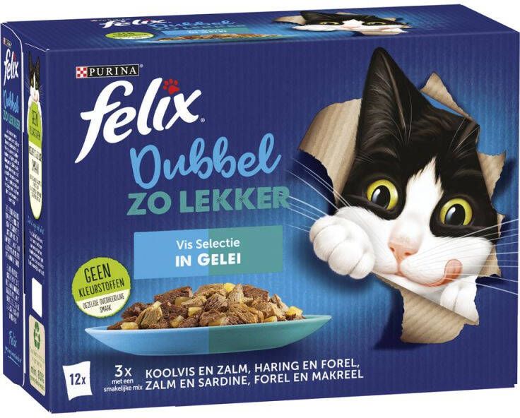 Felix Vis 12x85gr. Kattenvoer Vis Zalm 0 012 kg