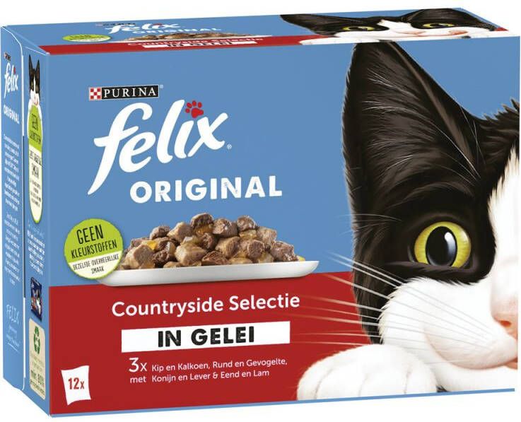 Felix Vlees 12x85gr. Kattenvoer Kip Gevogelte 0 012 kg