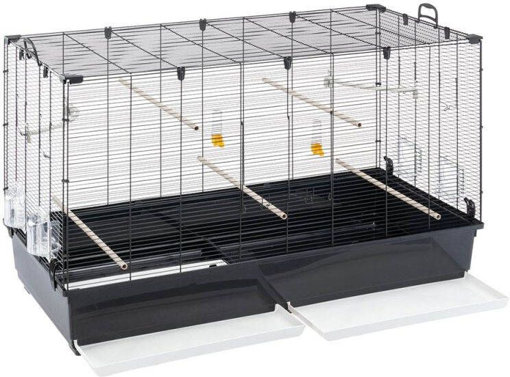 Ferplast Piano 8 Vogelkooi 118X59X75 cm Kunststof Metaal Zwart Voorkant 10 68 kg