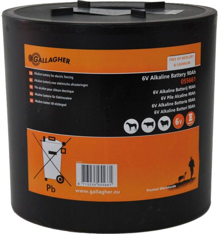 Gallagher Ronde batterij Alkaline 6V 90Ah 180x180x170 mm