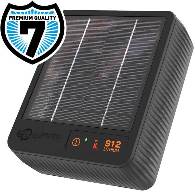 Gallagher Solar S12 Incl. Lithium Batterij solar schrikdraadapparaat 9200 V