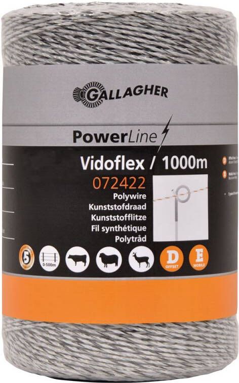 Gallagher Vidoflex 6 PowerLine wit 1000m