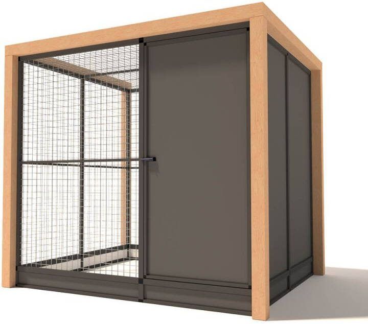 Glorenza Alfred Kattenren met sluis Aluminium Antraciet 224x190x202 cm