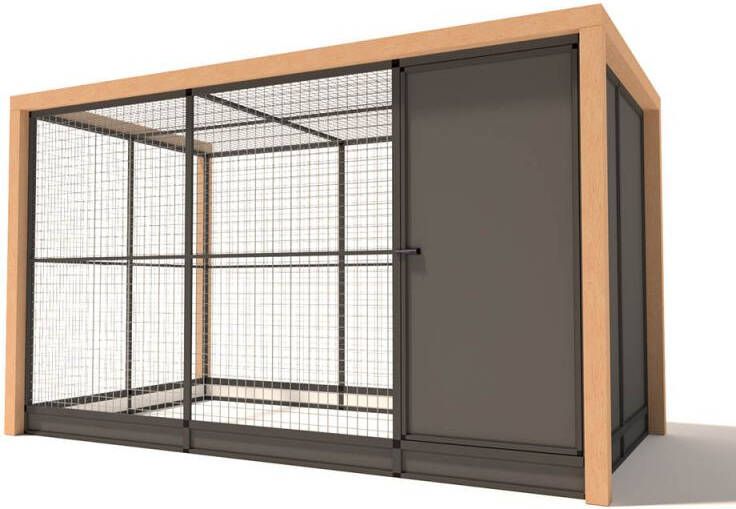Glorenza Alfred Kattenren met sluis Aluminium Antraciet 345x190x202 cm