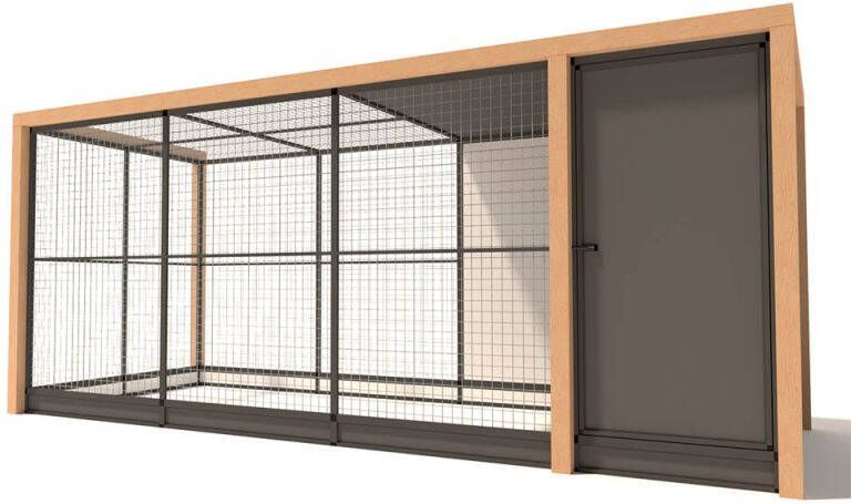 Glorenza Alfred Kattenren met sluis Aluminium Antraciet 475x190x202 cm