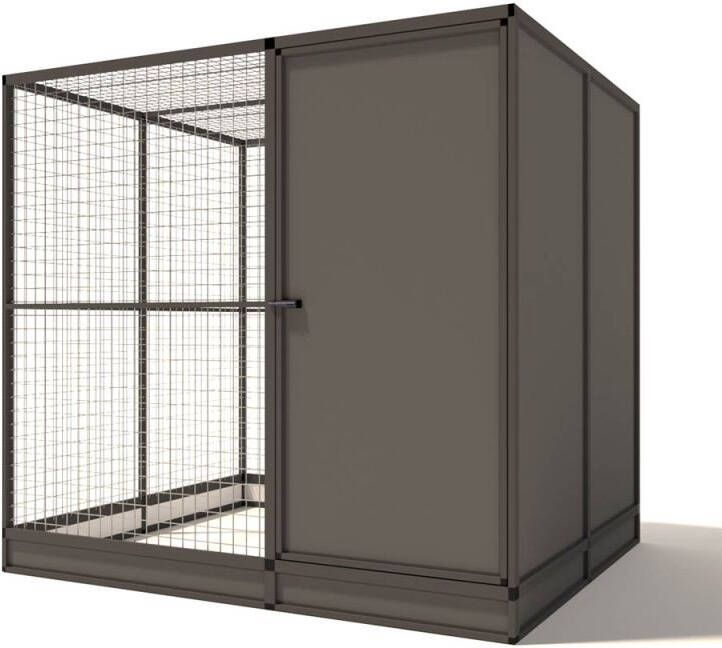Glorenza Evi Kattenren met sluis Aluminium Antraciet 207x176x193 cm