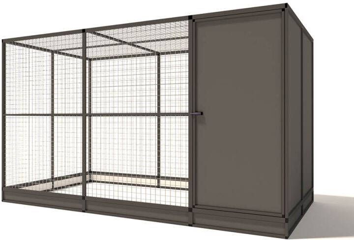 Glorenza Evi Kattenren met sluis Aluminium Antraciet 328x176x193 cm