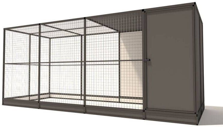 Glorenza Evi Kattenren met sluis Aluminium Antraciet 449x176x193 cm
