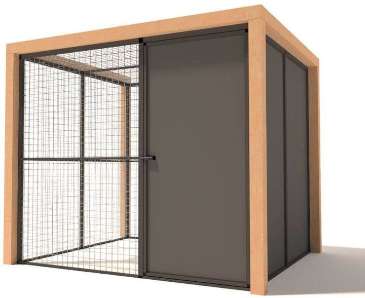 Glorenza Noor Kattenren met sluis Aluminium Antraciet 224x190x187 cm
