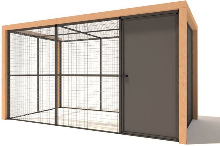 Glorenza Noor Kattenren met sluis Aluminium Antraciet 345x190x187 cm