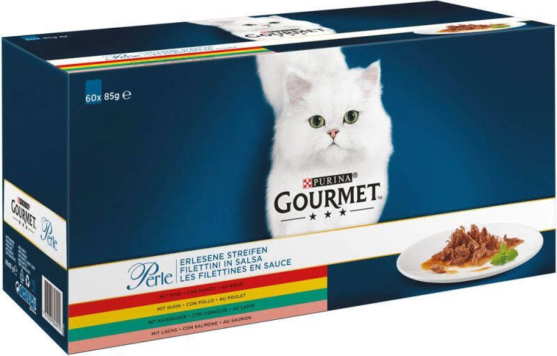 Gourmet Perle Mini Filets in Saus Kattenvoer Rund Kip 0 06 kg