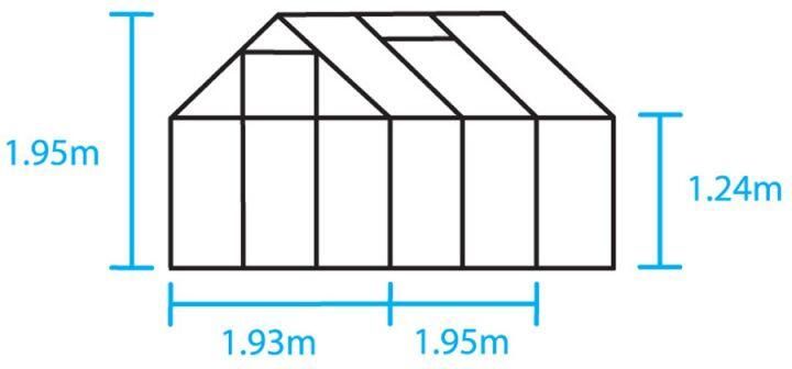 Halls Popular 66 Tuinkas Zilver 195x193x196 cm Polycarbonaat - Foto 4