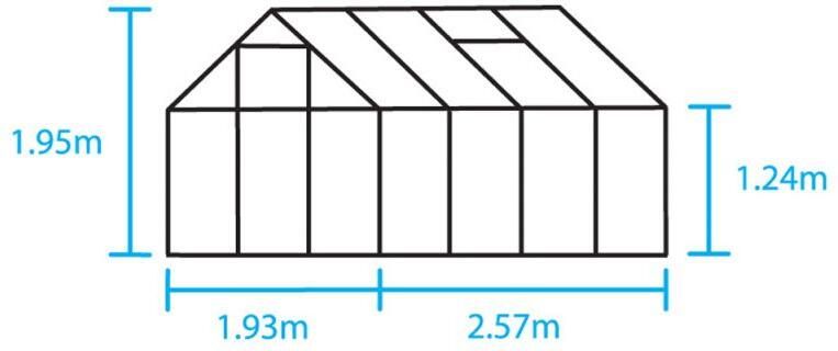 Halls Popular 86 Tuinkas Zilver 257x193x196 cm Polycarbonaat - Foto 4
