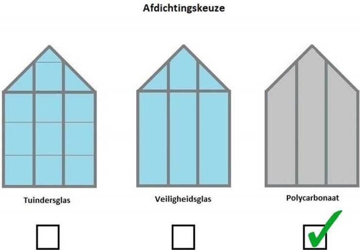 Halls Popular 86 Tuinkas Zilver 257x193x196 cm Polycarbonaat - Foto 3