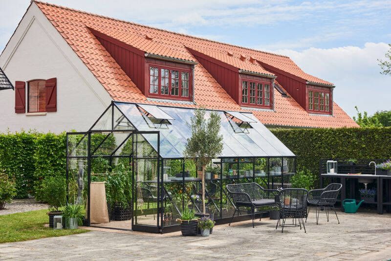 Halls Qube 816 Tuinkas Zwart 508x261x246 cm Veiligheidsglas