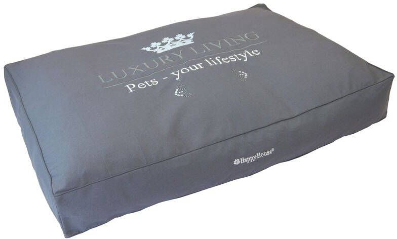 Happy-House Blokkussen Luxury Living Hondenkussen Grijs 110x75x15 cm Middel