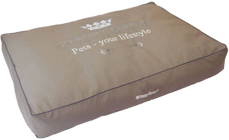Happy-House Blokkussen Luxury Living Hondenkussen Taupe 125x80x15 cm Groot