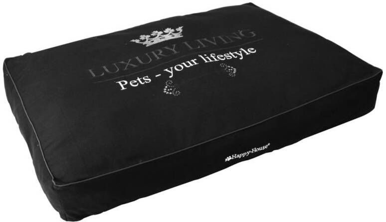 Happy-House Blokkussen Luxury Living Hondenkussen Zwart 95x65x15 cm Klein