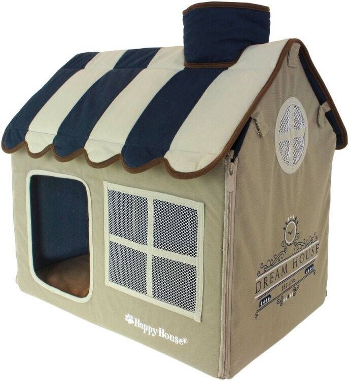 Happy-House Villa Dreamhouse Hondenkussen Beige Blauw 52x36x49 cm Klein