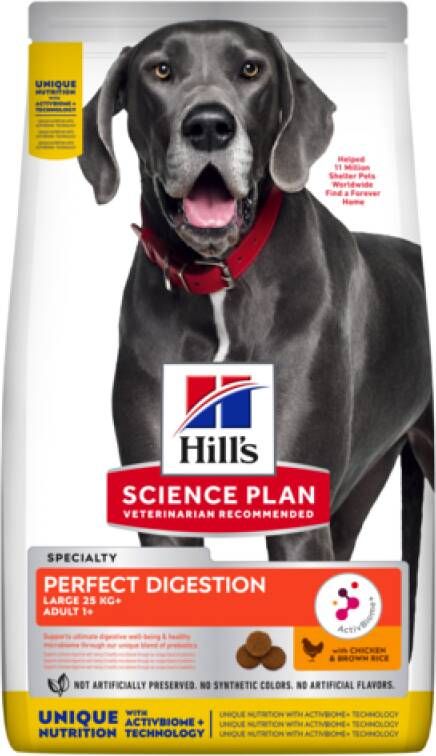 Hills Hill's Adult Large Perfect Digestion Hondenvoer Kip Rijst 12 kg