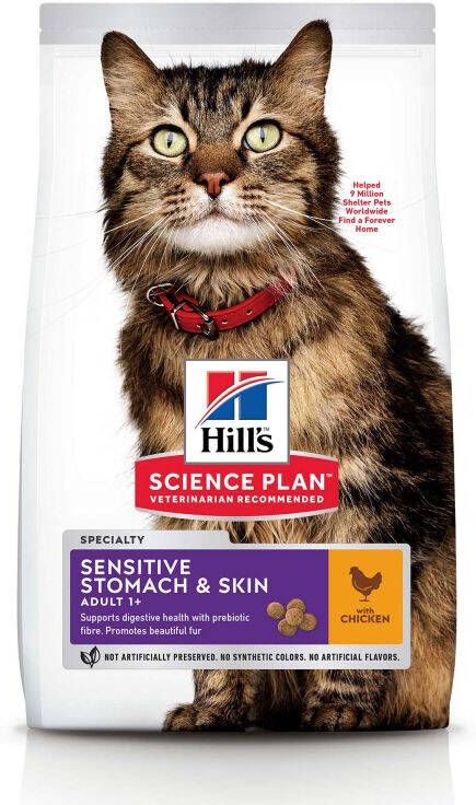 Hills Hill's Adult Sensitive Stomach & Skin Kattenvoer Kip 1 5 kg