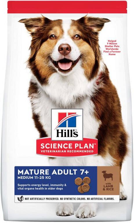 Hills Hill's Mature Adult 7+ Active Longevity™ Medium Lamb & Rice Hondenvoer Lam Rijst 12 kg