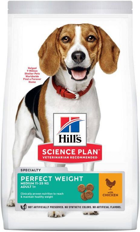 Hills Hill's Perfect Weight Adult Medium Hondenvoer Kip 2 kg