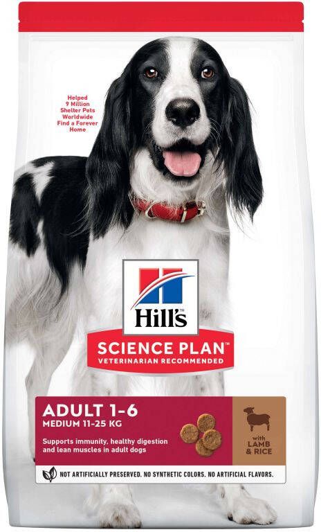 Hills Hill's Science Plan Adult Medium Hondenvoer Lam Rijst 12 kg