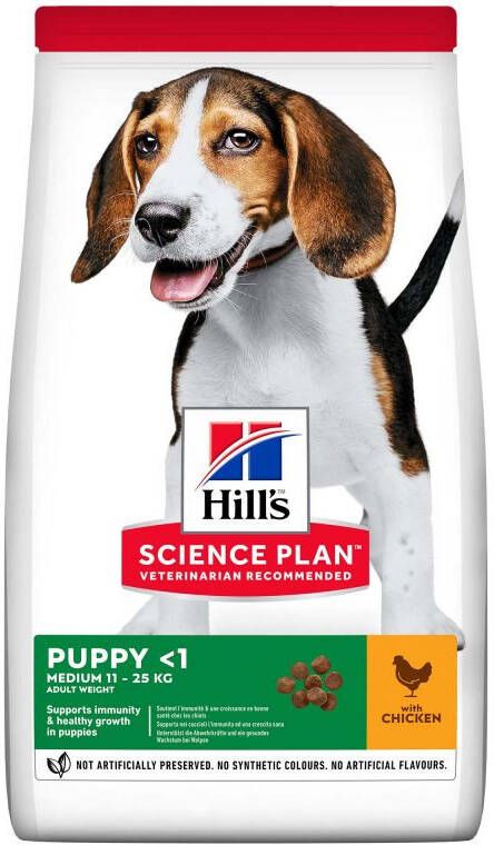 Hills Hill's Science Plan Puppy Healty Development Medium Hondenvoer Kip 12 kg