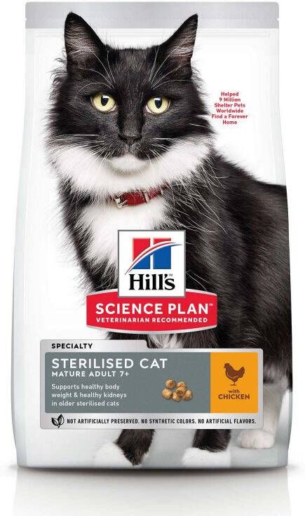 Hills Hill's Senior Sterilised Cat Kattenvoer Kip 1 5 kg