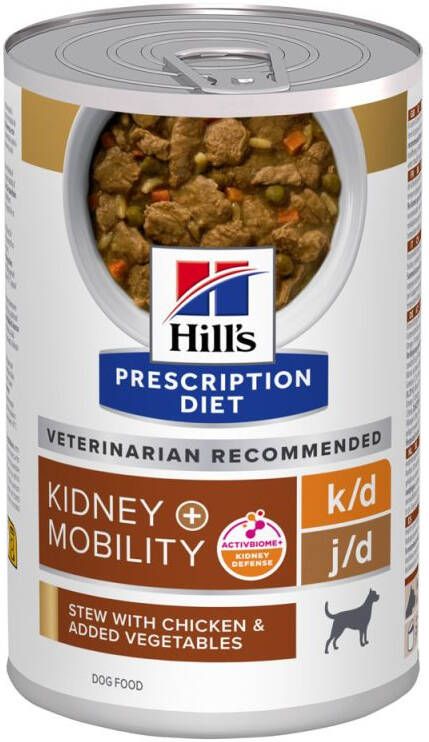 Hill's PD Prescription Diet k d + Mobility Hondenvoer veterinair Kip Groente 354 gram