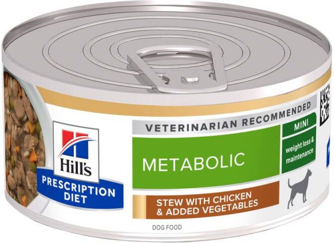 Hill's PD Prescription Diet Metabolic Weight Management Hondenvoer veterinair Kip Groente 156 gram