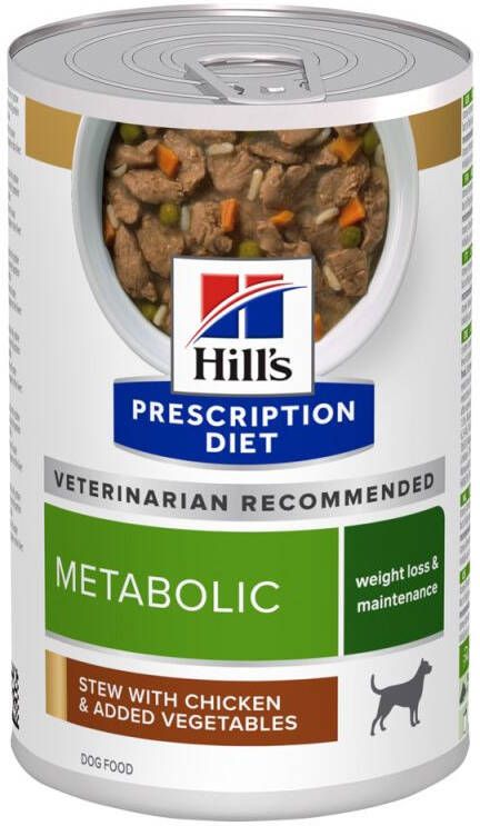 Hill's PD Prescription Diet Metabolic Weight Management Hondenvoer veterinair Kip Groente 354 gram