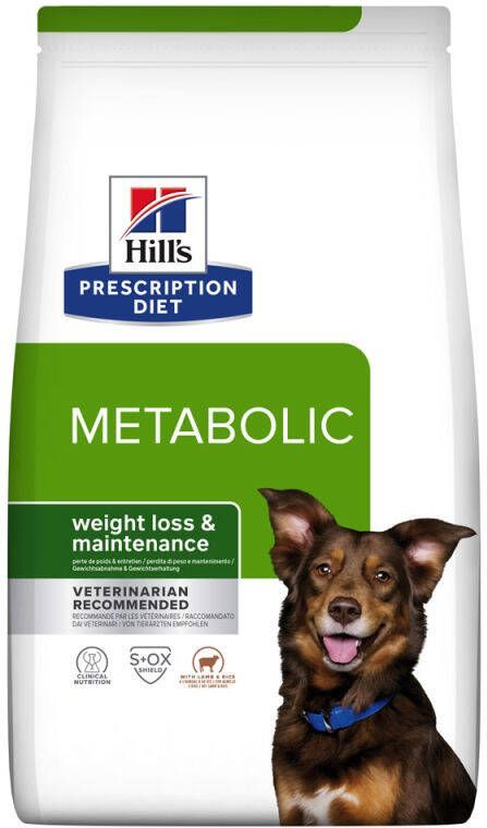 Hill's PD Prescription Diet Metabolic Weight Management Hondenvoer veterinair Lam Rijst 12 kg