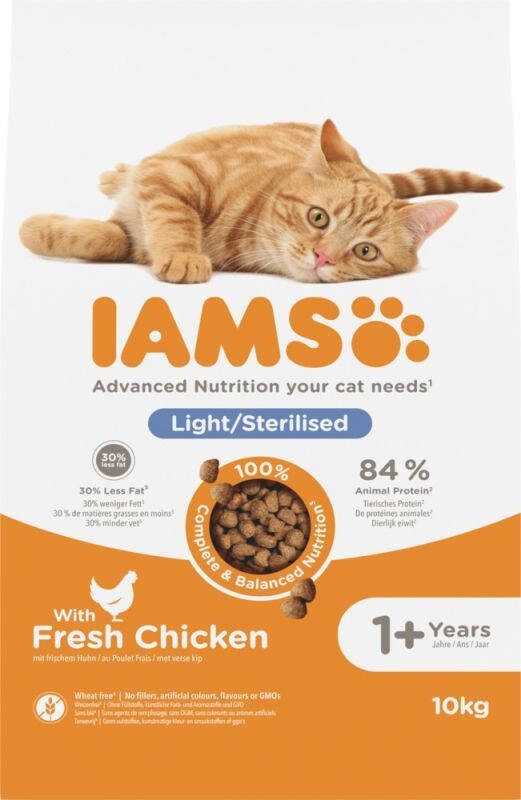Iams Adult Sterilised Kattenvoer Kip 10 kg