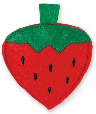 Karlie Aardbei Knuffel Kattenspeeltje Rood 9 5x8x1 cm