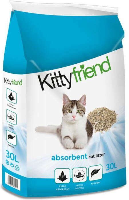 Kitty Friend Absorberend Kattenbakvulling Grof 30 L