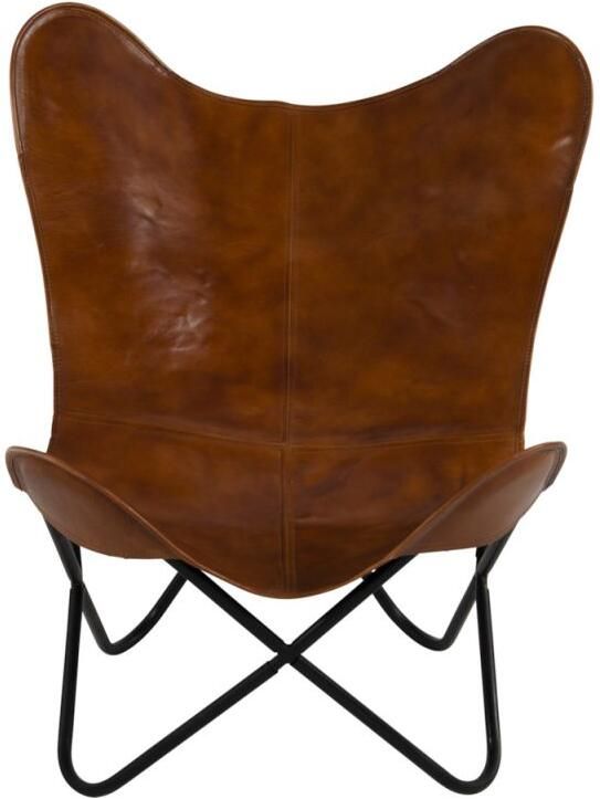 Lesliliving Lesli Living Vlinderstoel Buffalo 75x75x87 cm bruin - Foto 3