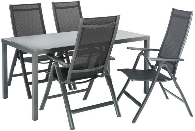 LES Outdoor Living Carino Tuinstoel Inklapbaar en Verstelbaar 5 standen Zwart - Foto 3