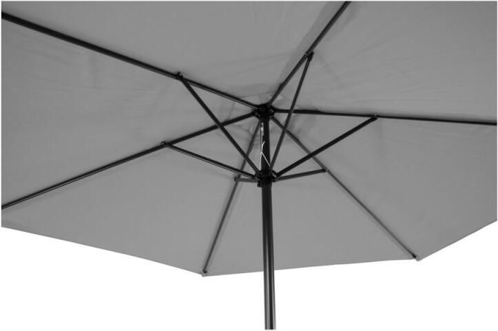 Lesli Living Gemini Stokparasol Parasol Ø 3 meter Licht grijs - Foto 3