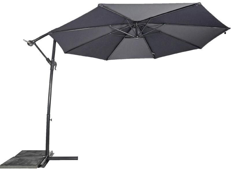Lesli Living Gemini Zweefparasol 3 meter Grijs
